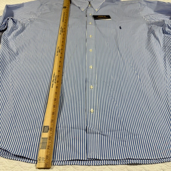 NWT Polo Ralph Lauren Mens 3XB Blue White Stripe Button Down Dress Shirt Stretch - Picture 8 of 9